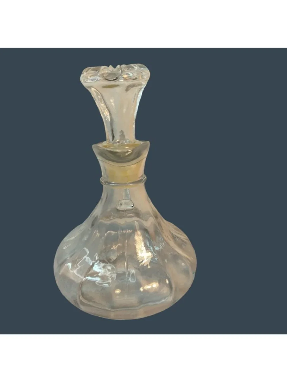 Anchor Hocking Glass Oil Vinegar Cruet Cut Glass Stopper Clear Elegant Farmhouse